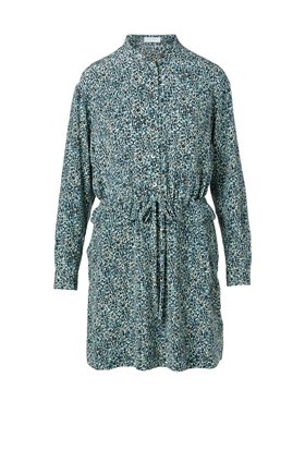 lizza leopard dress in ciel blue