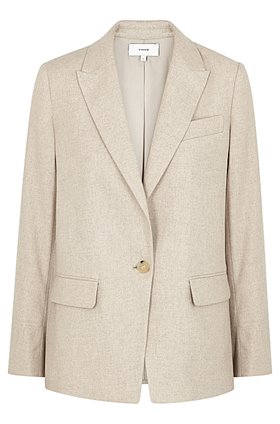 boyfriend flannel blazer in oatmeal