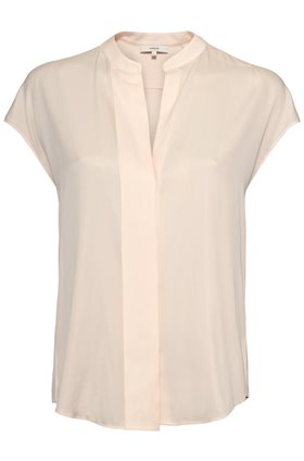 cap sleeve popover top in porcelain