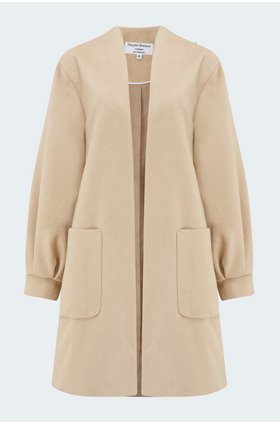 balloon sleeve jacket in beige