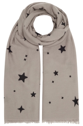 DOUCE GLOIRE Kayoko Star Scarf in Mastic and Black