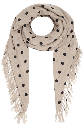 pois dot scarf in mastic and black