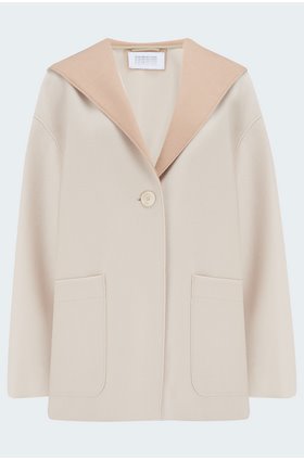 oversized hooded jacket in cream