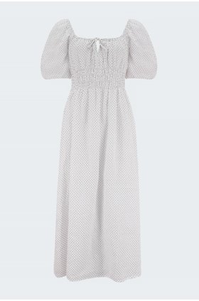 maurelle midi dress in sofie dot print