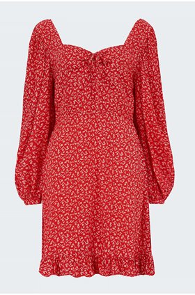 calla mini dress in maddy vintage red
