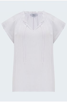 raven blouse in white