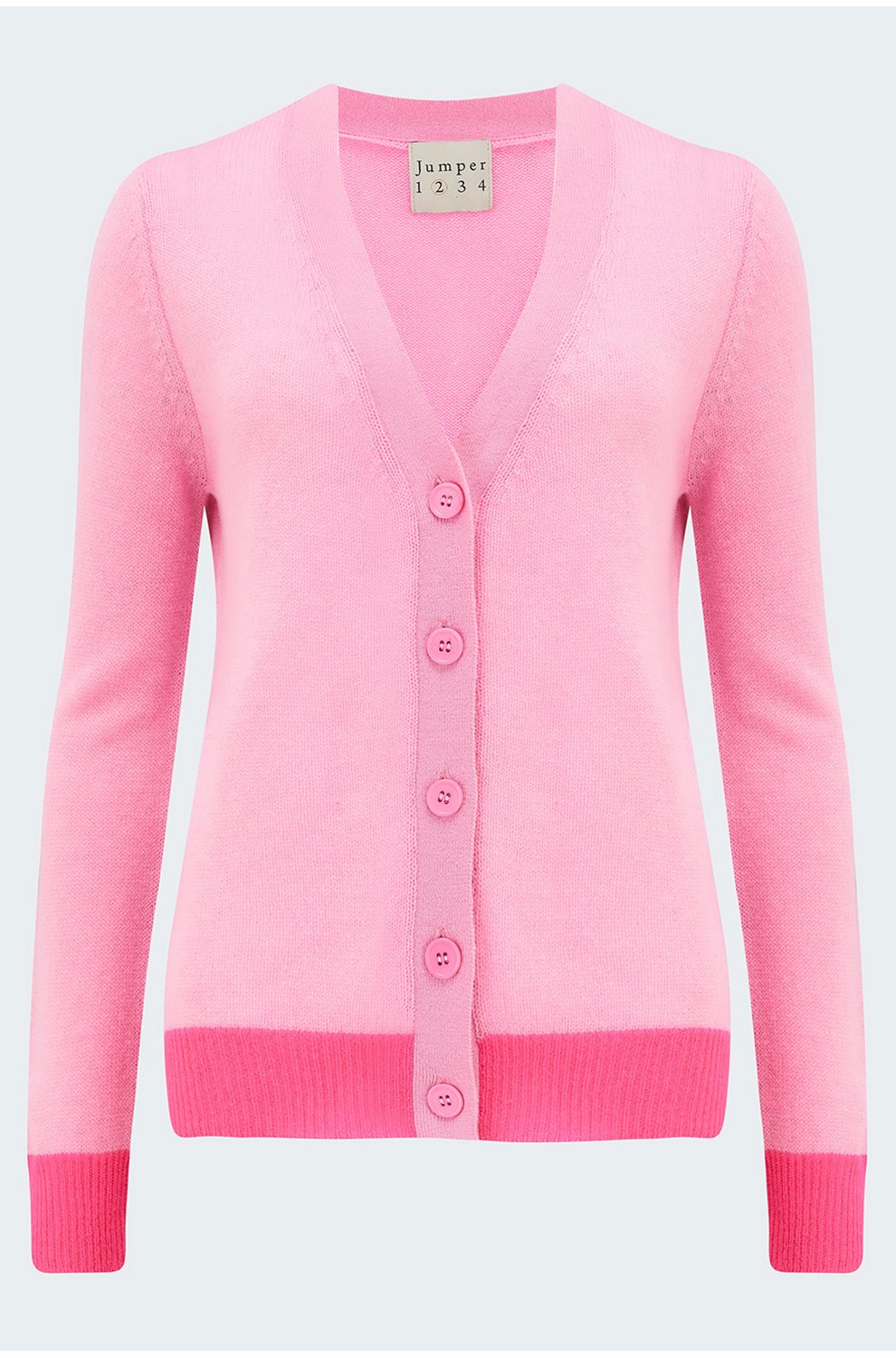 Trilogy Stores | Contrast Cardigan in Flamingo Neon Pink