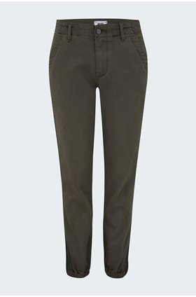 mayslie grosgrain side stripe jogger in vintage moss