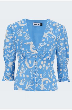 payton blouse in sea life blue