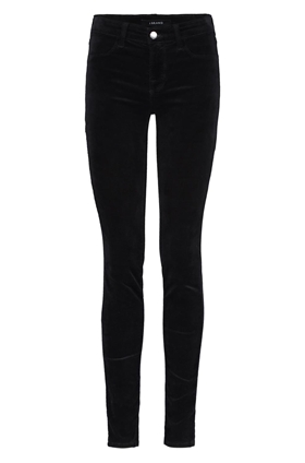 815 skinny velvet jean in black