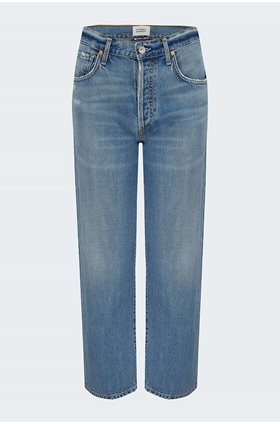 emery relaxed crop jean in old blue