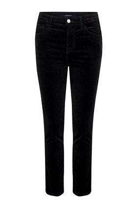 J Brand Jeans Ruby Cropped Cigarette Jean in Black Velvet
