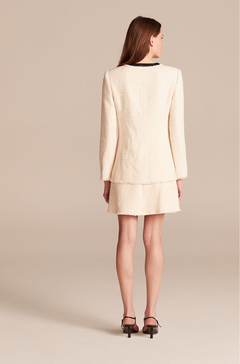 Trilogy Stores Tweed Jacket in Cream