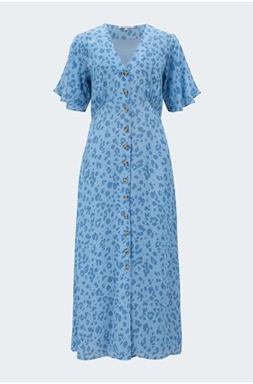 lola dress in blue animal
