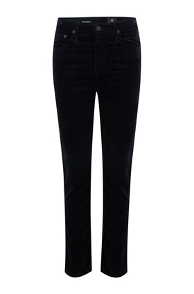 AG Jeans Isabelle Straight Leg Jean in Velvet Super Black