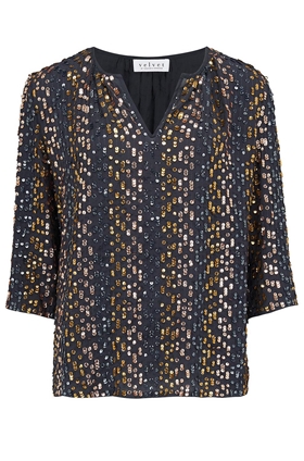 Velvet Prima Stripe Sequin Top in Multi