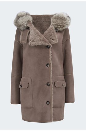 reversible parka coat in mole