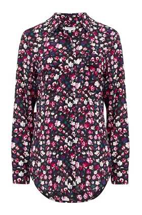 Equipment Slim Signature Shirt in Crowded Floral True Black Multi