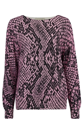 Jumper1234 Snake Print Jumper in Pink