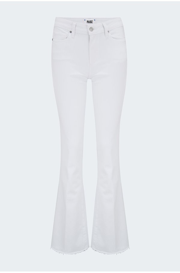 Paige - High Rise Laurel Canyon Bootcut Jean in Crisp White