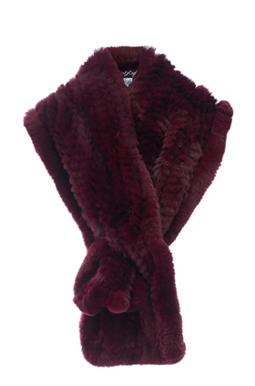 Fur 5 Eight Loop Scarf in Burgundy