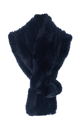 Fur 5 Eight Loop Scarf in Dark Blue