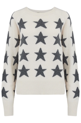 360 Sweater Brynlee Star Jumper in Chalk and Charcoal
