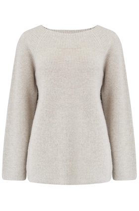 Vince Marled Raglan Crew Neck Jumper in Marble Natural