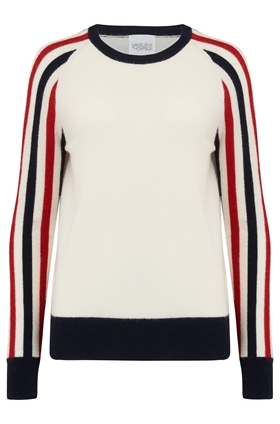 Madeleine Thompson Montodine Jumper in Cream, Navy and Red