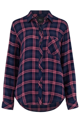Rails Hunter Shirt in Navy and Mauve