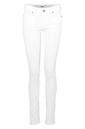 Paige Skyline Skinny Ankle Peg in Optic White 