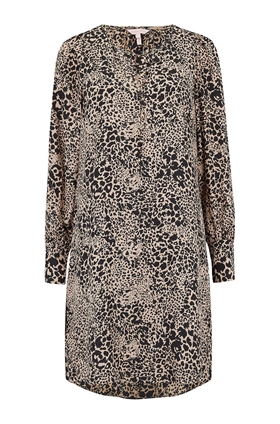 Rebecca Taylor Leopard Dress in Champagne Combo