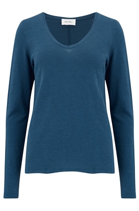 American Vintage Sonoma Long Sleeve T-Shirt in Mediterranean Blue