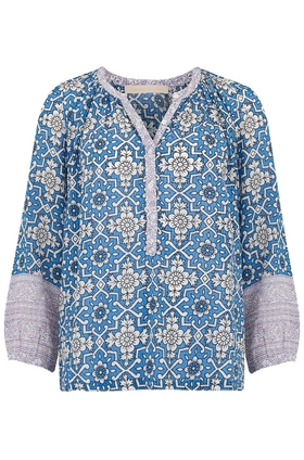 Vanessa Bruno Ivry Floral Top in Mixed Blues