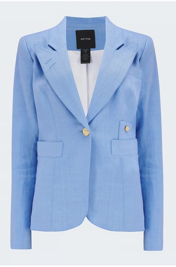 Smythe Duchess Linen Blazer In Periwinkle In Blue
