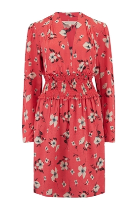 Rebecca Taylor Long Sleeve Daniella Dress in Punch Combo