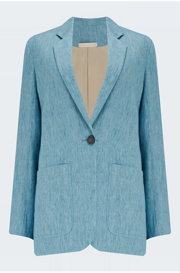 Vanessa Bruno Lamiss Linen Blazer In Bleu