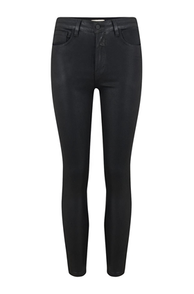 margot skinny jean in black coated
