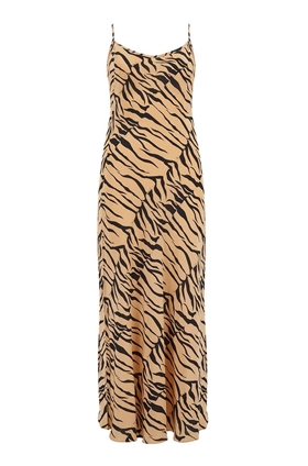 Rixo Holly Slip Dress in Neutral Tiger