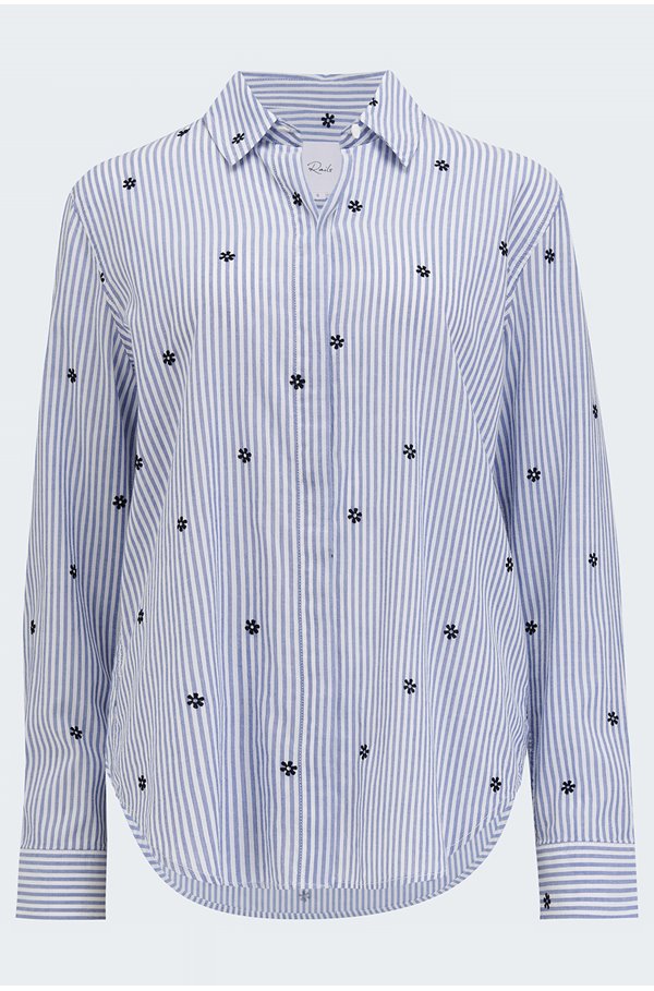 Rails Taylor Shirt In Flocked Daisies In Blue