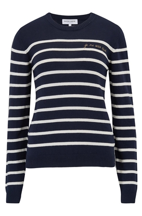 Maison Labiche Je Ne Sais Quoi Stripe Sweater in Navy