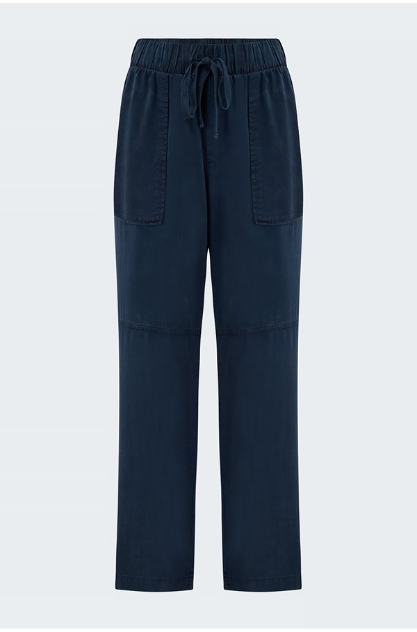 Bella Dahl Utility Tie Waist Trouser In Endless Sea In Blue