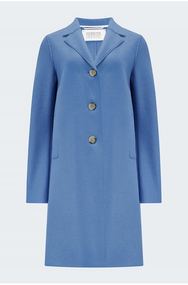 Harris Wharf London Boxy Coat In Denim Blue