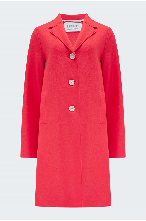 Harris Wharf London Boxy Coat In Hot Pink In Red