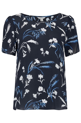 Joie Wira Floral Print Top in Midnight