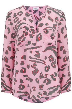 Mercy Delta Windsor Blouse in Leopard Print