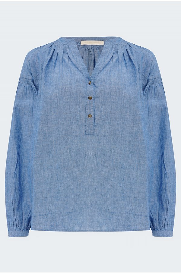 Vanessa Bruno Nipoa Blouse In Chambray In Blue