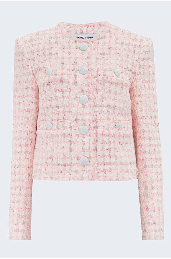Veronica Beard Olbia Jacket In White Coral In Pink