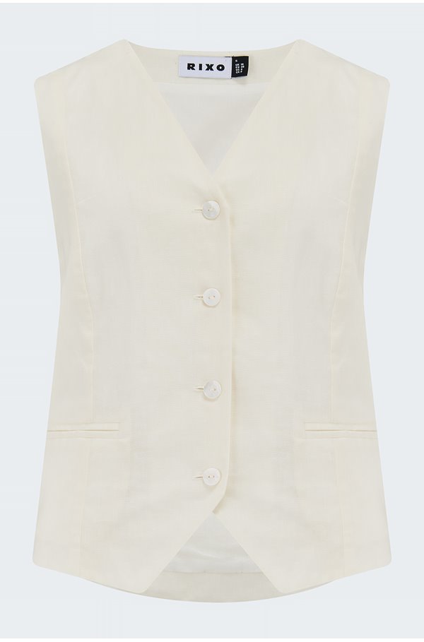 Rixo London Norah Waistcoat In Cream In Neutral