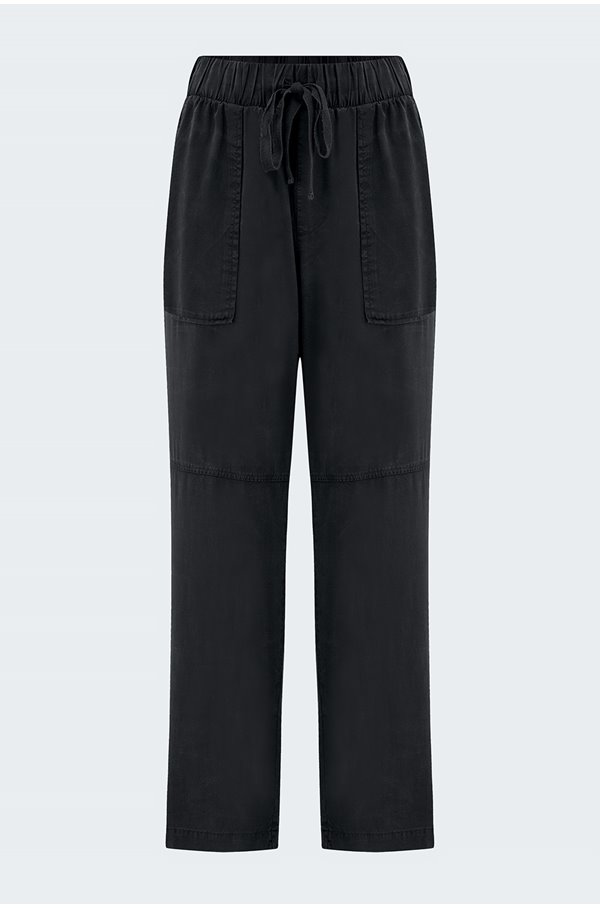 Bella Dahl Utility Tie Waist Trouser In Vintage Black